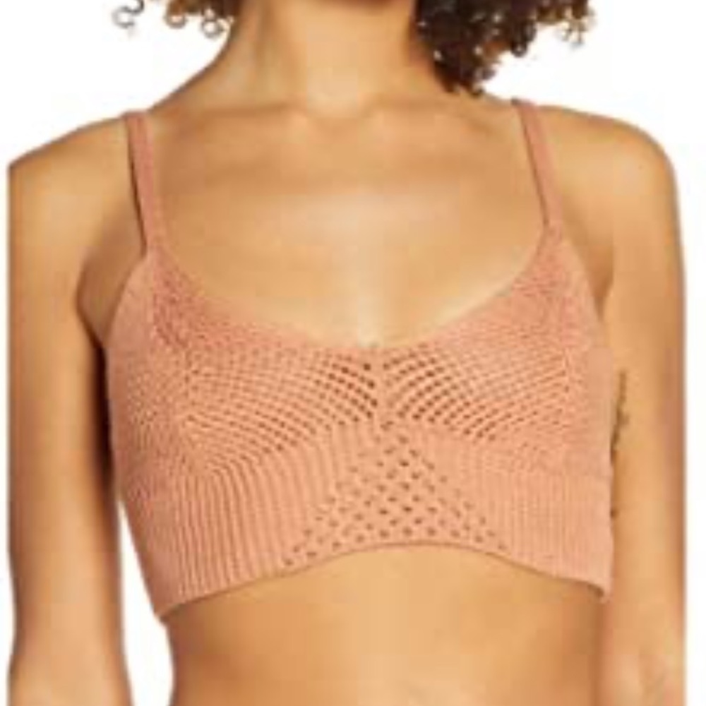 Free People You Wanna Brami Top Pink Medium NEW